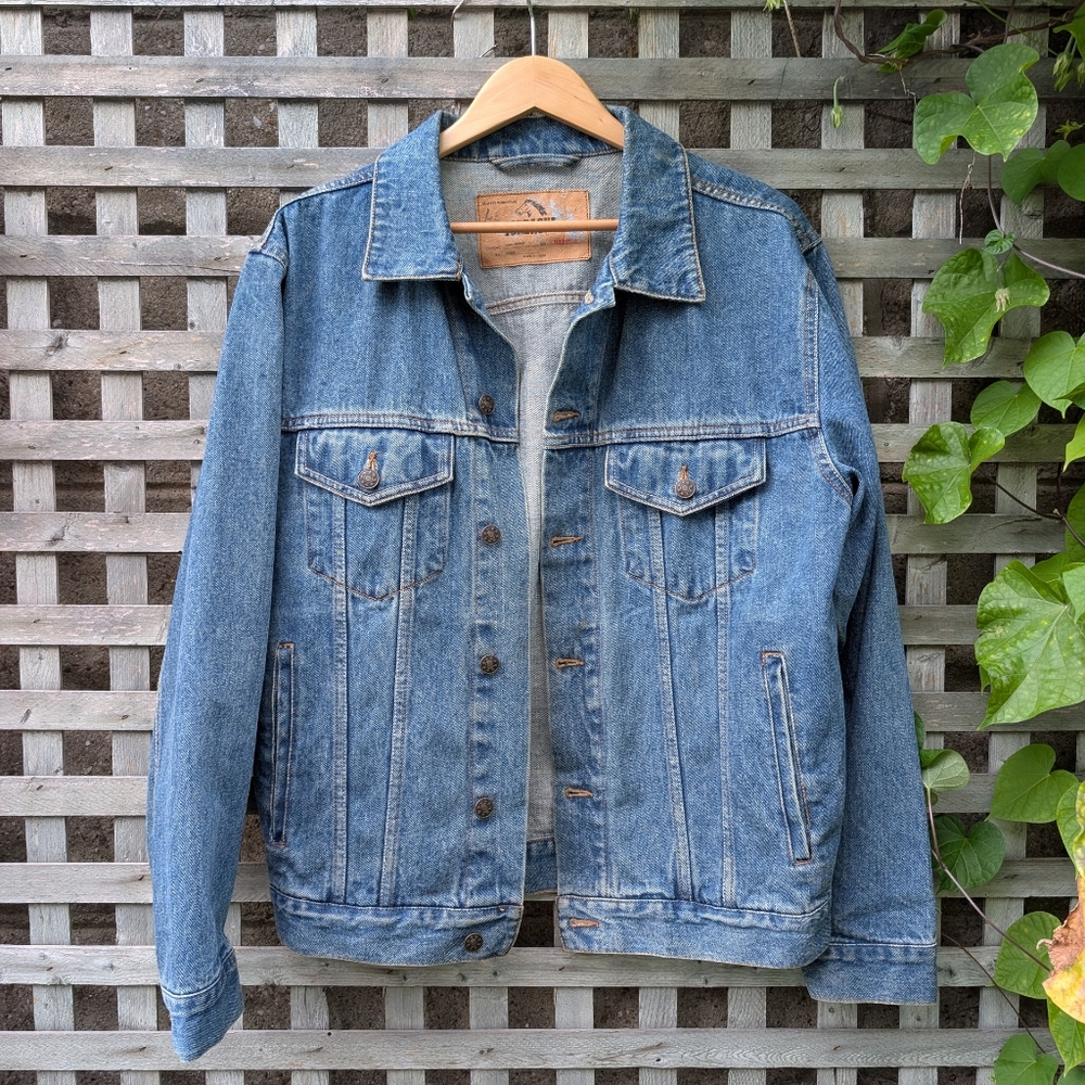 Jordache Denim Blue Jean Jacket Men's Medium USA Classic Western Medium Wash